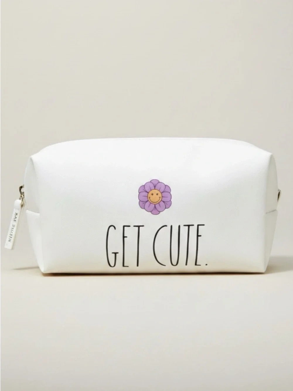 Rae Dunn Get Cute Cosmetic Bag Makeup Pouch Coquette Floral NWT